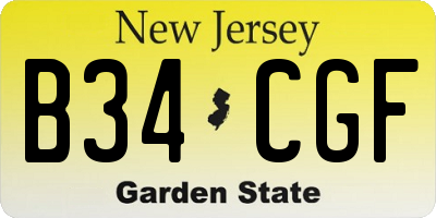NJ license plate B34CGF