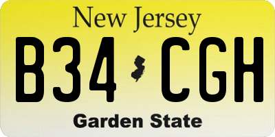 NJ license plate B34CGH