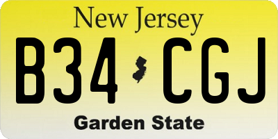 NJ license plate B34CGJ