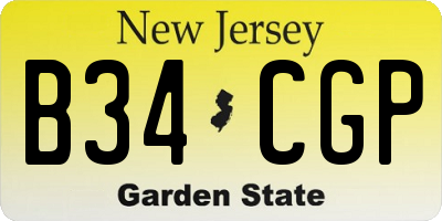 NJ license plate B34CGP