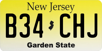 NJ license plate B34CHJ