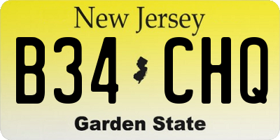 NJ license plate B34CHQ