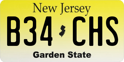 NJ license plate B34CHS