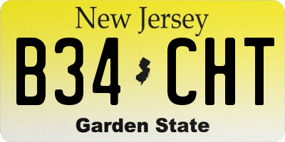 NJ license plate B34CHT
