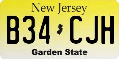 NJ license plate B34CJH