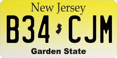 NJ license plate B34CJM