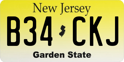NJ license plate B34CKJ
