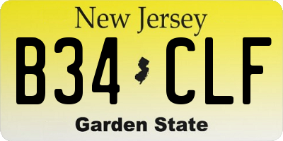 NJ license plate B34CLF