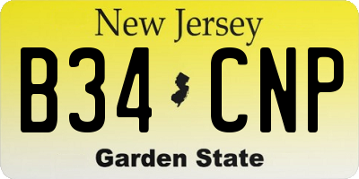NJ license plate B34CNP