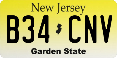NJ license plate B34CNV