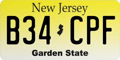 NJ license plate B34CPF