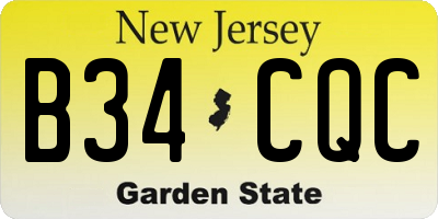 NJ license plate B34CQC