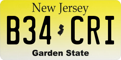 NJ license plate B34CRI