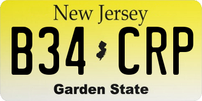 NJ license plate B34CRP