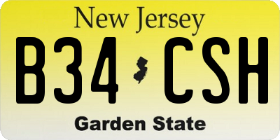 NJ license plate B34CSH
