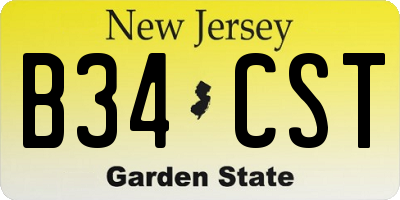 NJ license plate B34CST
