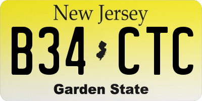 NJ license plate B34CTC