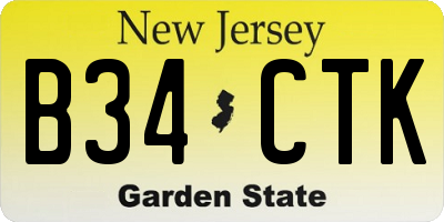 NJ license plate B34CTK