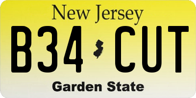 NJ license plate B34CUT