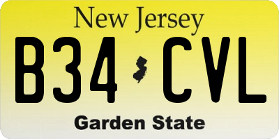NJ license plate B34CVL