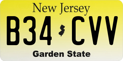 NJ license plate B34CVV