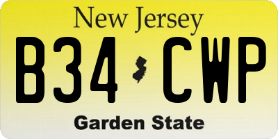 NJ license plate B34CWP