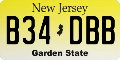 NJ license plate B34DBB