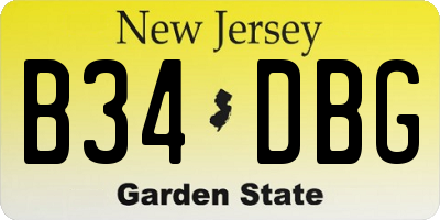 NJ license plate B34DBG