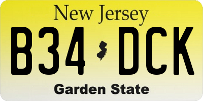 NJ license plate B34DCK