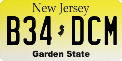 NJ license plate B34DCM