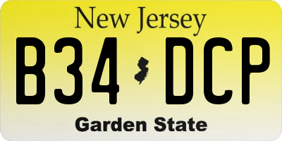 NJ license plate B34DCP