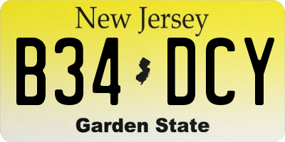 NJ license plate B34DCY