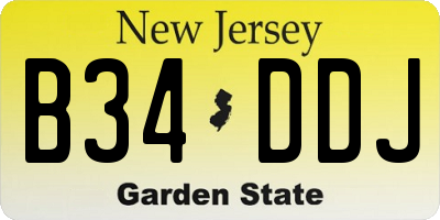 NJ license plate B34DDJ