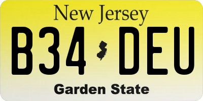 NJ license plate B34DEU