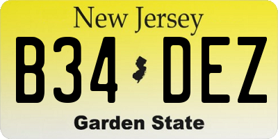 NJ license plate B34DEZ