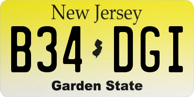 NJ license plate B34DGI