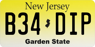 NJ license plate B34DIP