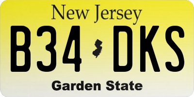 NJ license plate B34DKS