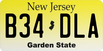 NJ license plate B34DLA