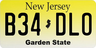 NJ license plate B34DLO