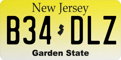 NJ license plate B34DLZ