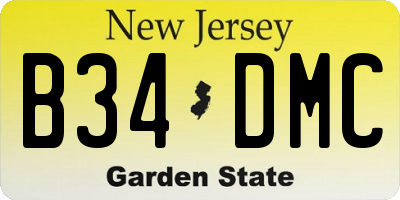 NJ license plate B34DMC