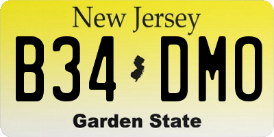 NJ license plate B34DMO