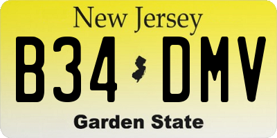 NJ license plate B34DMV
