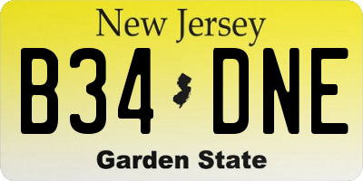 NJ license plate B34DNE