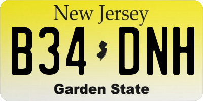 NJ license plate B34DNH