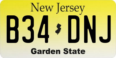 NJ license plate B34DNJ