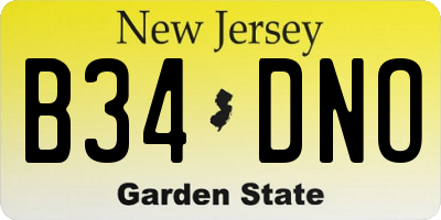 NJ license plate B34DNO