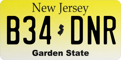 NJ license plate B34DNR
