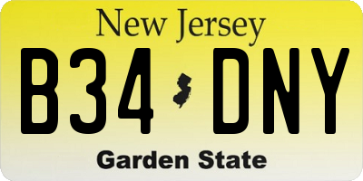 NJ license plate B34DNY